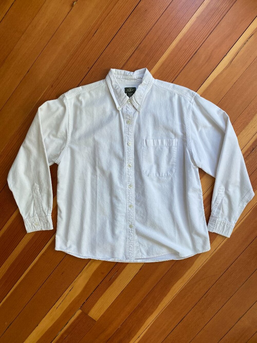 Vintage L.L. Bean Button Down Shirt - Off White - Size Medium